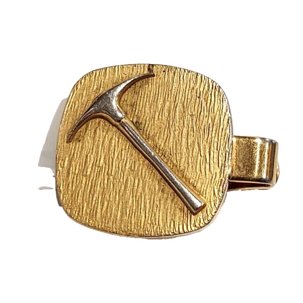 Tie Clip - Golden Pick Axe - Vintage